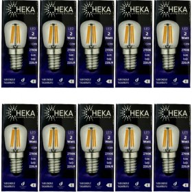 Resim Heka 2W (22W) 2700K (Sarı Işık) E14 Duylu LED Rustik Ampul (10 Adet) 