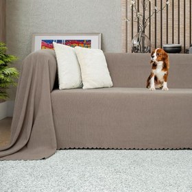 Resim LATUDA CONCEPT Koltuk Örtüsü Şönil Kaymaz Çift Taraflı Çekyat Örtüsü Koltuk Şalı 175x300 - KAPUÇİNO 