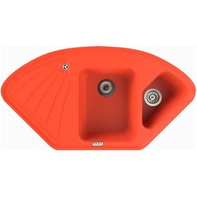 Resim Polex Cristalüx Granit Evye P-CR1 Turuncu Tezgah Altı Ve Tezgah Üstü Mutfak Evyesi 104.5x57 CM 