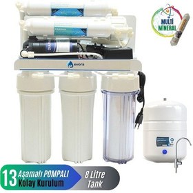 Resim 13 Aşamalı Su Arıtma Cihazı Açık Kasa 8 Lt. Çelik Içli Pompalı 478055093 