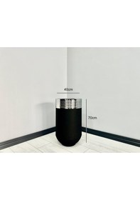 Resim Elegant Dekoratif Krom Darbuka Siyah Saksı 70cm 