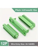 Resim Chuangyinshop 12 Pozisyon 3.81mm Vidalı Hızlı Bağlantı Panel Montaj Terminal Bloğu Nylon Yalıtımlı 