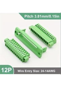 Resim Chuangyinshop 12 Pozisyon 3.81mm Vidalı Hızlı Bağlantı Panel Montaj Terminal Bloğu Nylon Yalıtımlı 