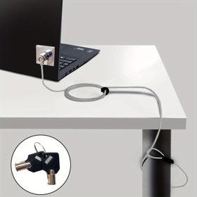 Resim Dizüstü Bilgisayar Güvenlik Kablo Kilidi - Yüksek Mukavemetli Alaşım, 2 Anahtarlı ve Metal Tabanlı Hırsızlık Önleyici, Tüm Dizüstü Bilgisayarlar ve Tabletler İçin Uygundur 
