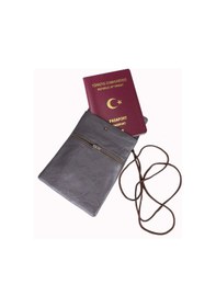 Resim Drps Boyun Askılı Hakiki Deri Pasaportluk, Evrak Çantası 12 Cm. X 16 Cm. X 5 Cm. 