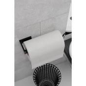 Resim Metal Siyah Kağıt Rulo Havluluk Peçetelik, Yapışkanlı Tasarım Banyo Askısı 