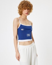 Resim Koton Crop Atlet Askılı Baskılı Slim Fit Kare Yaka Lacivert 4sal30263ık Lacivert 