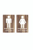 Resim avura Bay-bayan Wc Yönlendirme Yazısı Kemençe Ahşap 15x10 Cm 2 Adet 