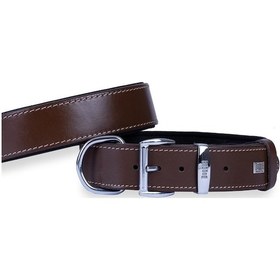 Resim Doggie Konforlu Deri El Yapımı Köpek Boyun Tasması 4 x 47-55 CM Kahverengi 
