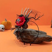 Resim 1 adet Avrupa ve Amerika Halloween Bat İskeleti Ruhu El Dekorasyonu Kadınlar için, Bohem Exquisite Cosplay Witch Tasarımı ile Örümcek Dal ve Kabak Süslemeleri, Dayanıklı Plastikten Yapılmış Şık Halloween Başlık, Festiviteler İçin Uygun, Dekoratif Makyaj Parti Aksesuarları, Kadınlar İçin Yaratıcı ve Güzel Boynuzlu Başlık, Fotoğraf Çekimlerine Uygun. 