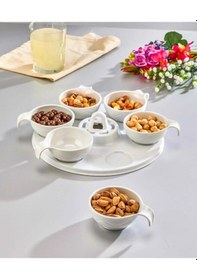 Resim Decorandmore 6'lı Melamin Kahvaltılık, Çerezlik Beyaz 