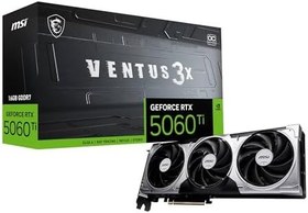 Resim MSI GeForce RTX 5060 Ti 16G Ventus 3X OC - 16GB GDDR7 (28Gbps/128-bit), PCIe 5, Boost: 2602 MHz, HDMI 2.1b, DisplayPort 2.1b 