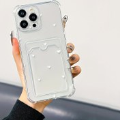 Resim 1 adet Beyaz Küçük Aşk Basit Desen Kart Yerleştirebilir Tam Paket Lens TPU Cep Telefonu Kılıfı, iPhone16 15 14 13 12 11 Promax XR için Uygun 