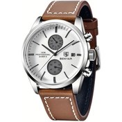 Resim Fochsia Benyar Erkek Kol Saati Kronograf Su Geçirmez Takvimli Gümüş Beyaz Öğrenci Modeli Diğer 