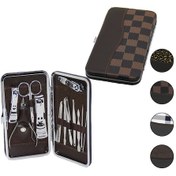 Resim 12 Pcs - Gümüş Manikür - Pedikür Seti Renkli Desenli - Cüzdan Modeli Çantalı 5250 Çok Renkli 