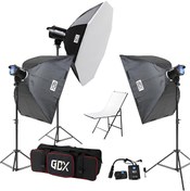 Resim Gdx BM400 3'lü Paraflaş Set + Çekim Masası 60x100cm 