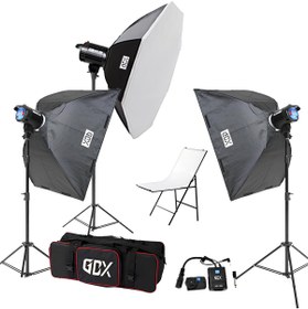 Resim Gdx BM400 3'lü Paraflaş Set + Çekim Masası 60x100cm 