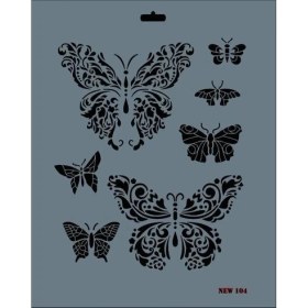 Resim Butik Mey Ithalat® Rich New Seri N-104 Stencil 35X25 cm 