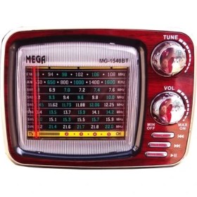 Resim MEGA MG-1540BT Nostaljik Tv Görünümlü Fm Radyo 