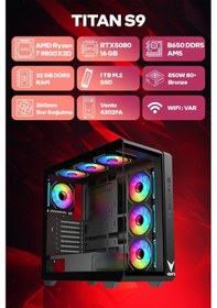 Resim Game Garaj TITAN S9 R7-9800x3d 32 GB 1 TB SSD RTX5080 Free Dos Oyuncu OEM Paket 