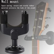 Resim Güvenli Gitar Duvar Askısı - Gitarlar, Baslar & Kemanlar için Siyah ABS Ekran Rafı 