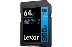 Resim Lexar 64GB High-Performance 800X Uhs-I Sdxc Memory Card (Blue Series) 