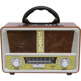 Resim SIGHTZER Bluetooth Hoparlör Nostaljik Radyo Ahşap Retro Speaker Usb/Aux/Sd Kart Girişli C2 