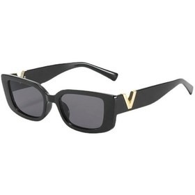 Resim Snapbuy Unisex V-şekilli Kare Güneş Gözlüğü, Açık Ayaklı Moda Tasarımblack51gri Gri 