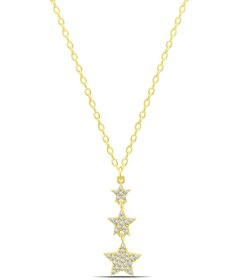 Resim Kayan Yıldız Zirkon Taşlı 925 Ayar Gümüş Kadın Kolye 