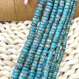 Resim Bohemian Doğal Taş Boncuklar, Mavi Turkuaz Heishi Ara Boncuklar, Bileklikler, Kolyeler, Cep Telefonu Askıları, Çift Hediyeleri ve Günlük Giyim İçin DIY El Yapımı Moda Takı Yapım Seti - Çoklu İplik Paketi 