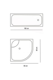 Resim Zethome Banyo Perdesi 1x180x200 Tek Kanat Duş Perdesi Halka Hediyeli 2224 