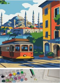 Resim Moranka Tuval&boya Sayılarla Boyama Hobi Tuval Seti Numaralıtuval Fırça Boya Dahil Çıtalı 40x50 Cm -istanbul 1 Adet 
