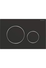 Resim Geberit SIGMA20 Kumanda Paneli, Çift Basmalı, Mat Siyah/parlak/mat Siyah - Temizliği Kolay Kaplama - 115.882.14.1 