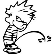 Resim Quart Yaramaz Işeyen Çocuk Depo Kapağı Sticker 