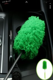 Resim LİGROUND Yeşil Teleskobik Toz Alma Bezi Mikrofiber Yıkanabilir Araç İçi Toz Alma Bezi 