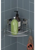 Resim Geseus Yapışkanlı Askılı Tek Katlı Banyo Köşe Rafı Krom Ef250 Çok Renkli 