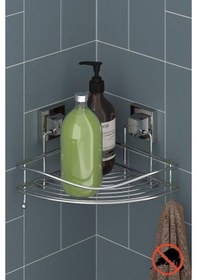 Resim Geseus Yapışkanlı Askılı Tek Katlı Banyo Köşe Rafı Krom Ef250 Çok Renkli 