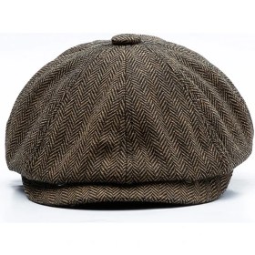 Resim Xphone Store Retro Vahşi Sekizgen Şapka - Siyah Kahverengi (Yurt Dışından) 