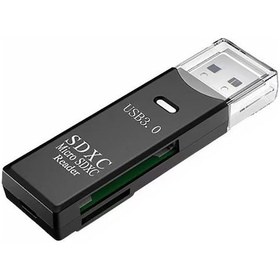 Resim Reedark Usb 3.0/2.0 Çift Fonksiyonlu Sd-tf Kart Okuyucu, 5 Gbps Hızlı Veri Transferi, Siyah, Taşınabilir, Plug & Play 