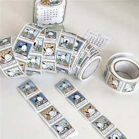 Resim 500 adet Pochacco Köpek Seyahat Çıkartmaları - Günlükler, Albümler ve El İşleri için Şirin Karikatür Mavi Yapışkan Bant, Takvim Tasarımlı Tek Kullanımlık Rulo, Albüm Aksesuarları | Eğlenceli Görseller | Dayanıklı Ambalaj, Albüm Etiketleri 