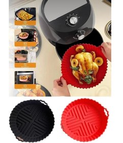 Resim Otuz4istanbul Airfryer Silikon Pişirme Kalıbı Hava Fritözü Kalıbı Airfryer Aksesuar Tüm Fritözlere Uygun Kırmızı 