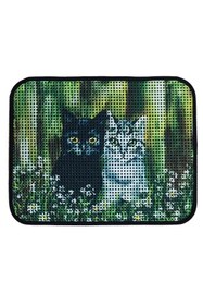 Resim Shop a Way Miapet Elekli Desenli Kedi Tuvalet Önü Paspası 60 x 45 cm Siyah-Beyaz Kediler 