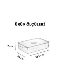 Resim Buzdolabı Dolapiçi Düzenleyici Organizer Kapaklı 3'lü Set Mini, Midi, Maxi Şeffaf 