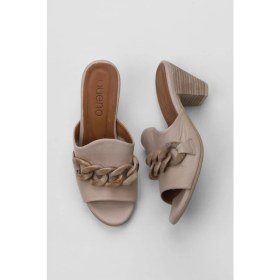 Resim Bueno Shoes Gri Deri Kadın Topuklu Terlik 01WU11300 01WU11300 