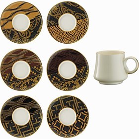 Resim Sandro Moreno 1453 Kariye Double Yüzük Gold 12 Parça 6 Kişilik Kahve Fincan Takımı 120 ml 