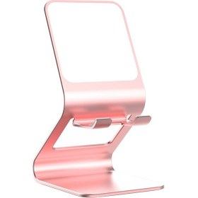 Resim Makyaj Aynası 2 İn 1 Telefon Tutucu Standı Masaüstü Standı İpad Braketi Anti Kayma Desteği Gül Altın 