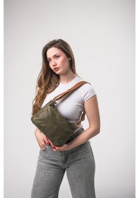 Resim Ççs 18083 Çapraz Askılı Çanta Yeşil-camel 