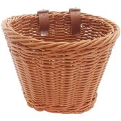 Resim Çocuk Bisiklet Ön Sepet Bisiklet Askılı Sepet Bisiklet Pp Rattan Dokuma Sepet Ayarlanabilir Kemerlerle D Kahverengi Kahverengi 