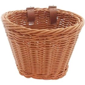 Resim Çocuk Bisiklet Ön Sepet Bisiklet Askılı Sepet Bisiklet Pp Rattan Dokuma Sepet Ayarlanabilir Kemerlerle D Kahverengi Kahverengi 