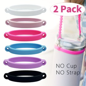 Resim 2 Adet GUULONE Silikon Su Şişesi Kulp Halkaları - 8-40oz Şişeler için Evrensel Uyum, Elastiki Taşıyıcı Tutucu, Değiştirme Elastik Halkalar (Kayış ve Bardak Dahil Değildir) - Sevgililer Günü, Paskalya, Kadınlar Günü, Şükran Günü, Noel Hediyeleri için İdeal 